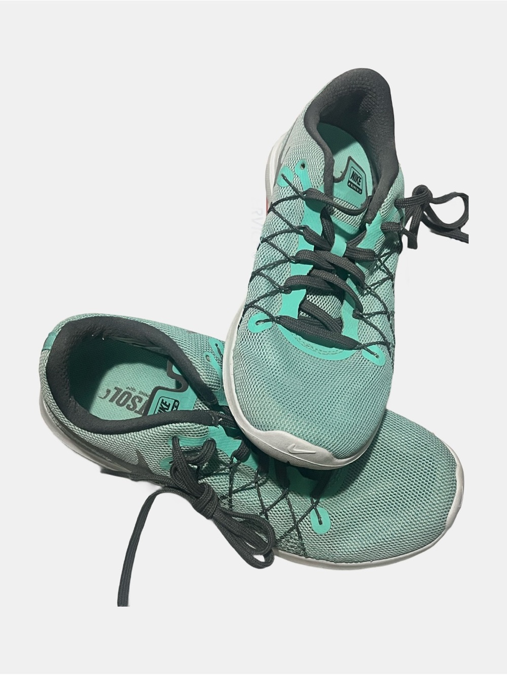 Nike Flex Fury Shoes Women's 6.5 Teal Green & Grey Lightweight‎ Running Sneaker